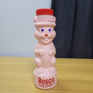 1960's Vintage Pink Bosco Chocolate Syrup 14 Ounces Bottle Best Foods NY USA